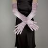 Neue Damen Elegante Lange Satinhandschuhe 55CM Elastisch Foto Partyhandschuhe Vintage Süßigkeitenfarbe Brautkleid Fäustlinge Damen