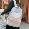 College Style Student Schoolbag Women's Contrast Backpack Middle School Multi-Layer Backpack