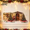Winter Scene Wall Decals Christmas Snow House Sticker Removable Self-Adhesive Sticker Decal PVC Waterproof Decorative Decal for Holiday Party