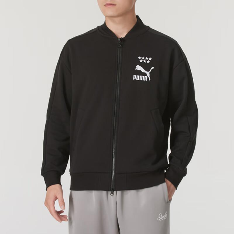Puma Logo Outdoor Casual Sports Zip Collar Jacket Men jackets Black 628094-01