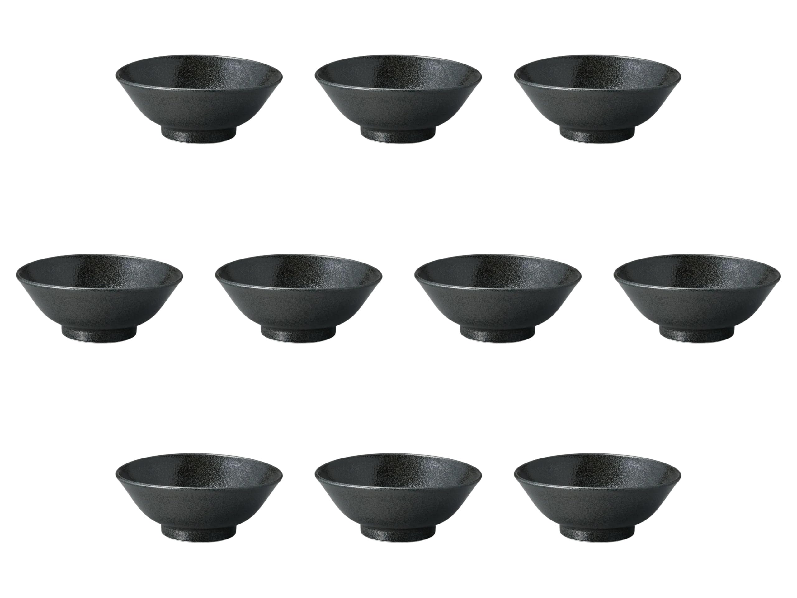 

Set of 10 Mino Kohiki 20cm Bowls x Ramen Bowls by Setomonohonpo (Black) [20.5 8.4cm]