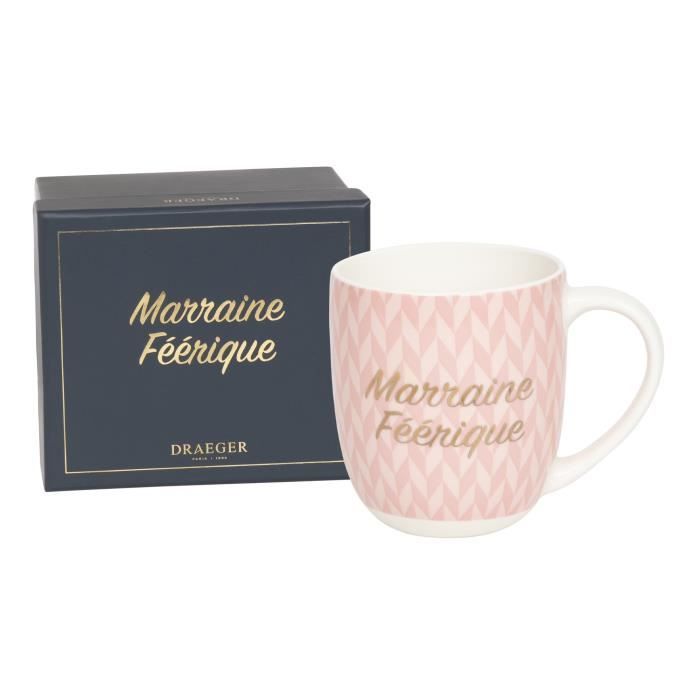 Mug - Draeger Paris - Marraine Féérique - Céramique - 320 mL - Rose