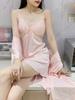 Sexy pajamas women's summer new lace suspender nightgown nightgown set 1011 spring and autumn long-sleeved loungewear