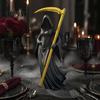 Hooded Skeleton Book Figurine 3D Printed Female Grim Reaper Statue, Faceless Gothic Resin with Detachable Mysterious Fantasy Bookshelf Decor