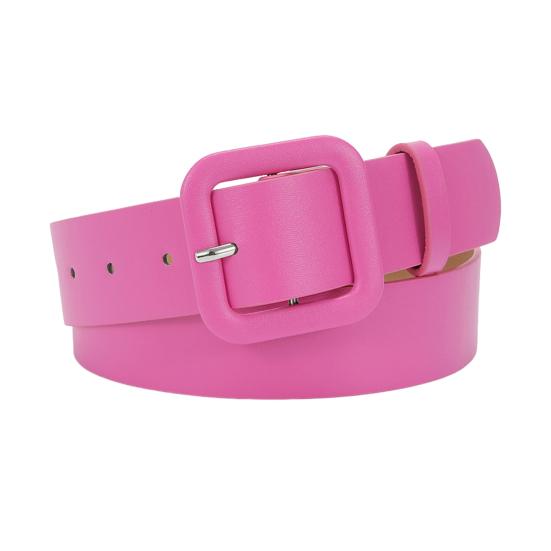 Mefalas Vrouwen riem met meerdere gaten, verstelbare lengte, vierkante gesp, kunstleren tailleband, jeans, jassen, snoepkleurige riem