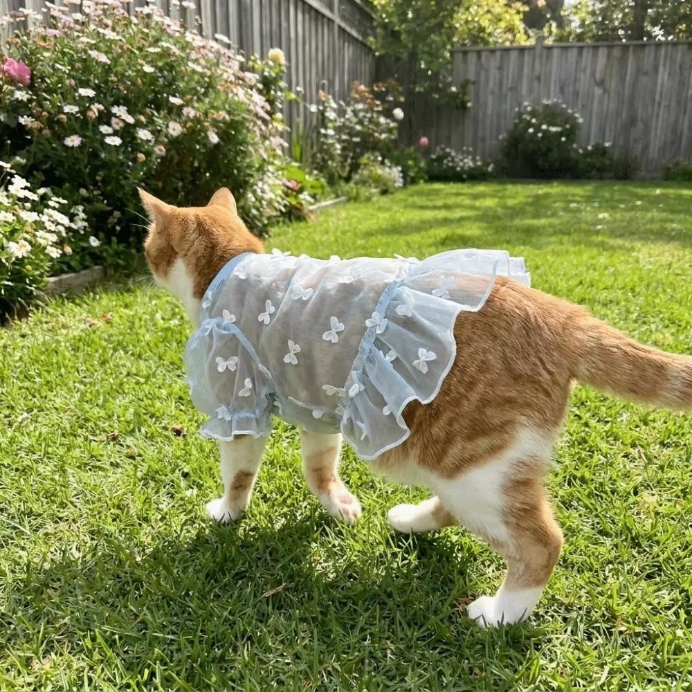 Bow Pattern Mesh Dog Skirt Breathable Pet Sun Protection Vest For Small Medium Dogs