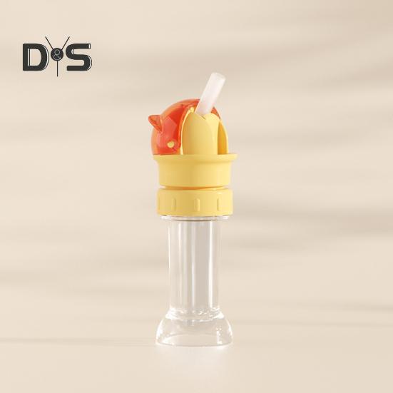 Reusable Water Bottle Lid with Straw Dustproof Cover Anti-Choking Straw Cap Portable Drinking Straw Accessory for Kids