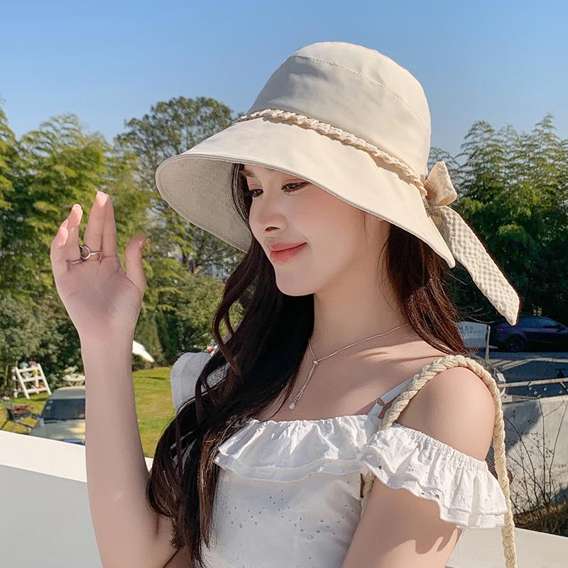 XIN SHENG XIANG Women's Wide-Brim Sun Protection Fisherman Hat