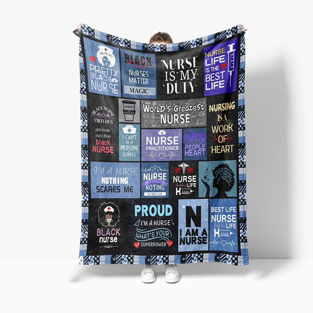 Blanket Nurses Week Appreciation Nursing Student Graduation Birthday Gift Gifts for Women Nurses Blanket Soft Warm Flannel Throw