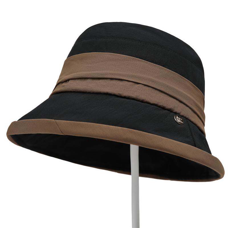 

Spring and summer sunshade bucket hat women s versatile foldable pleated basin hat travel shopping elegant hat M（56-58cm）