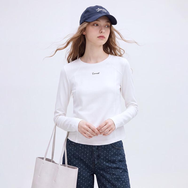 Women's Slim-Fit Long-Sleeve Round Neck T-Shirt