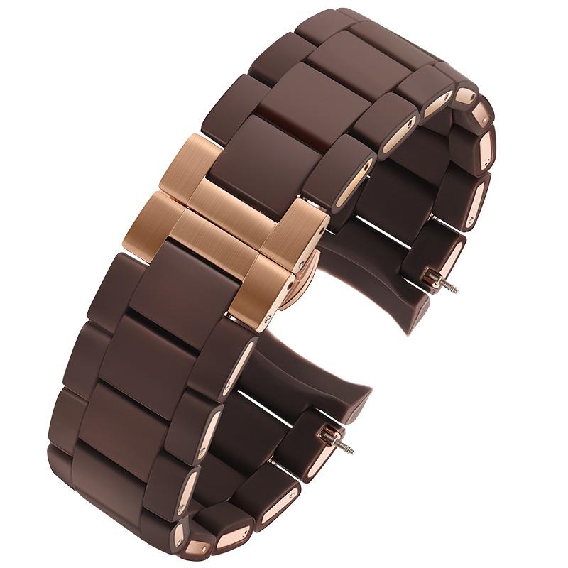 Replacement Rubber Coated Steel Watch Strap for Armani AR5889/5890/5905/5920 - Men's & Women's, 20mm/23mm Width