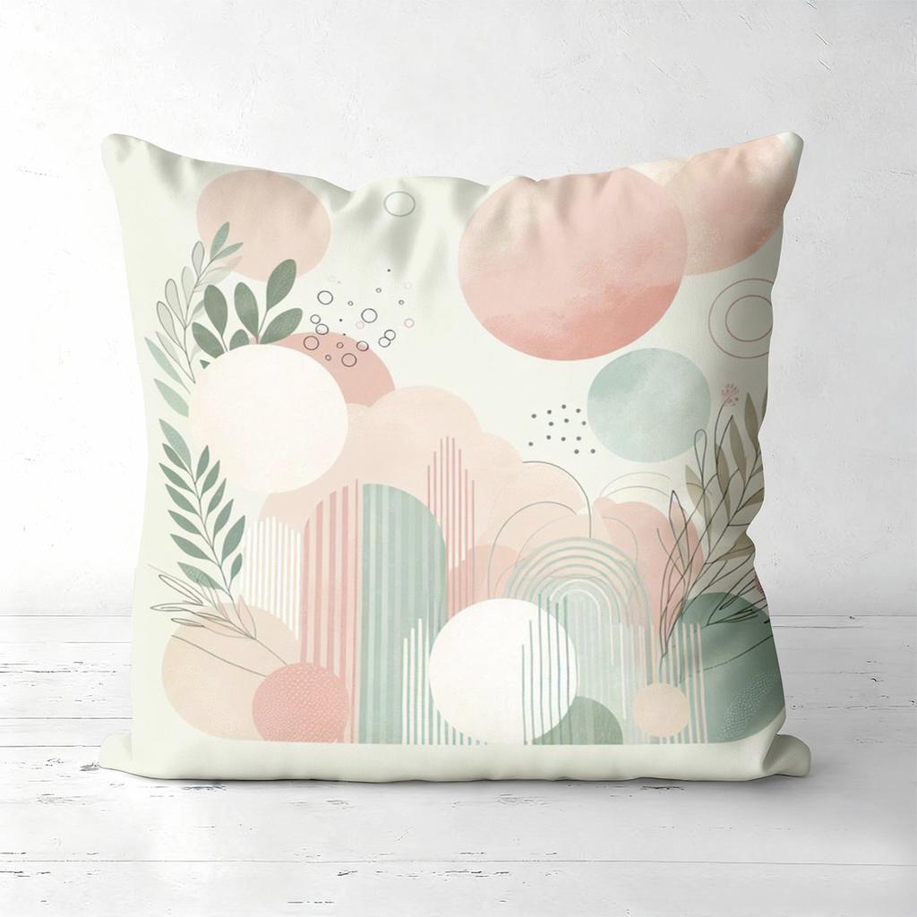 Floral Patterned Cushions Pastel Color Geometric Decor Polyester pillowcase, sofa decorative cushion cov Headboard Pillow