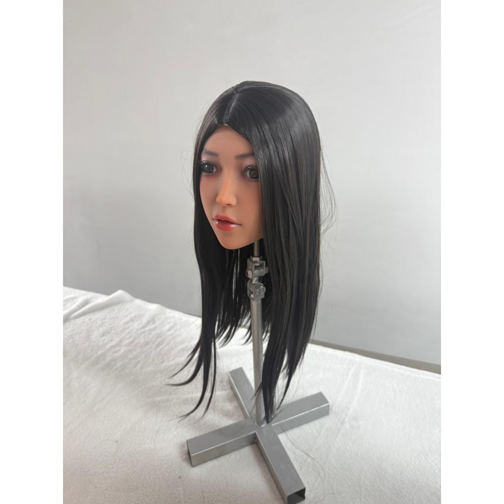 TPE Sex Doll Head with Realistic Eyes & Lips, M16 Neck Interface, Compatible with Most Standard Doll Bodies