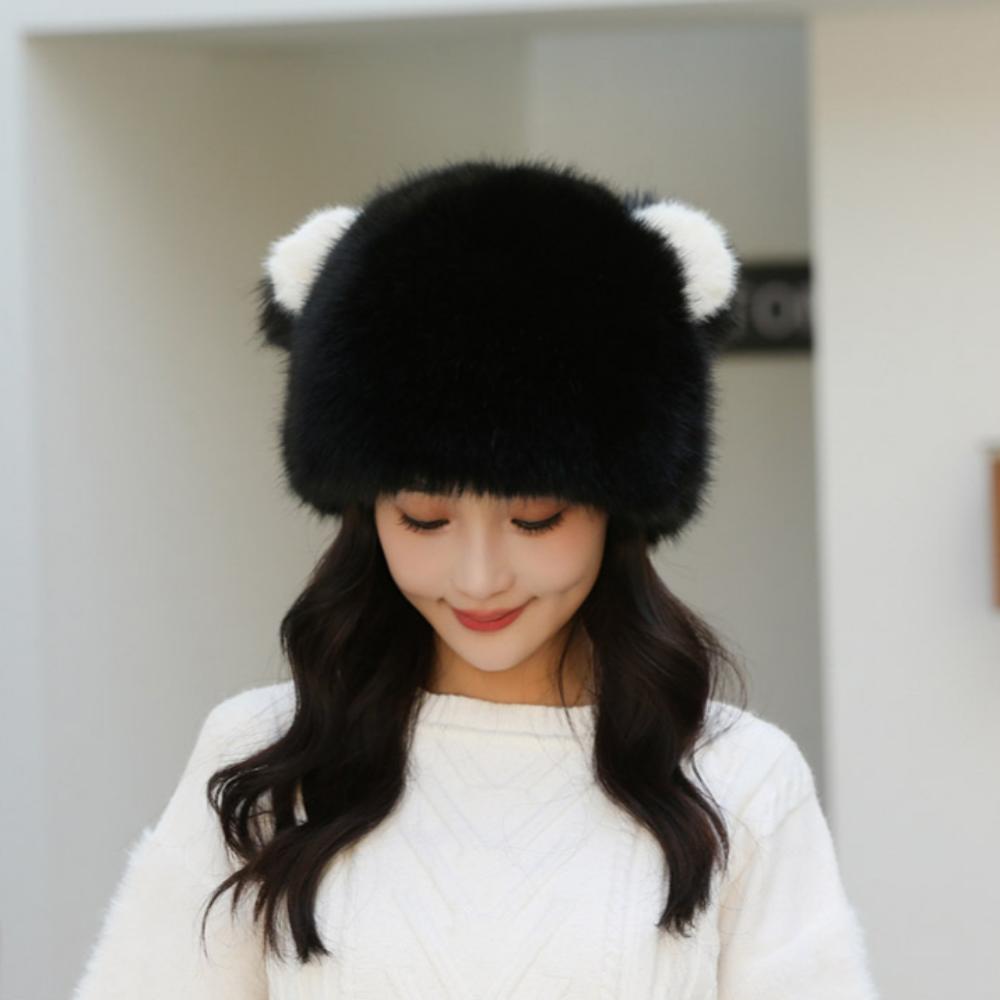 Women's Sweet and Cute Warm Fisherman Hat Autumn and Winter Earmuffs Plush Cute Cold-proof Hat