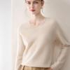 Minimalist Women's Pure Cashmere V-Neck Loose Knit Sweater - Early Autumn Pullover Top