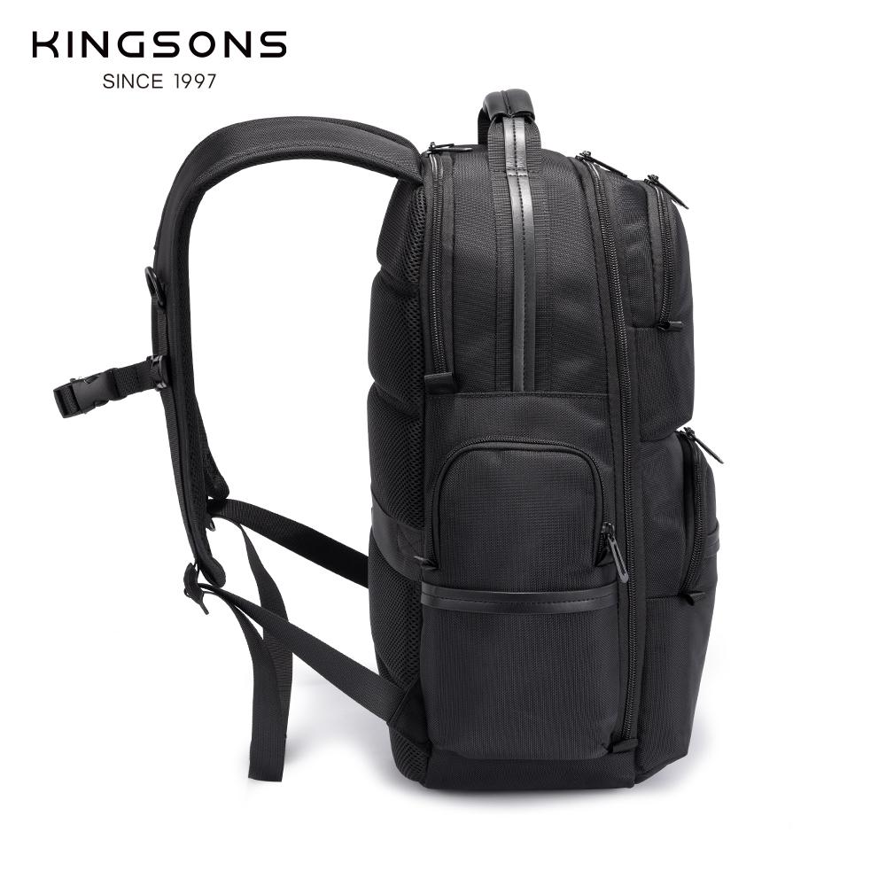 Men's Backpack Kingsons Waterproof Polyester Business Commuting Daypack  23L with Luggage Strap Fits 15.6" Laptop & 12.9" Tablet