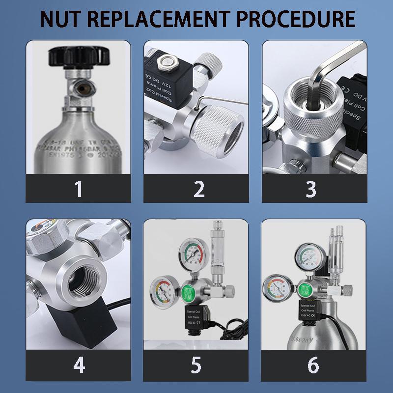 Aquarium DIY CO2 regulator Solenoid Bubble Counter CO2 control system reaction waterproof fish tank CO2 Pressure reducing valve