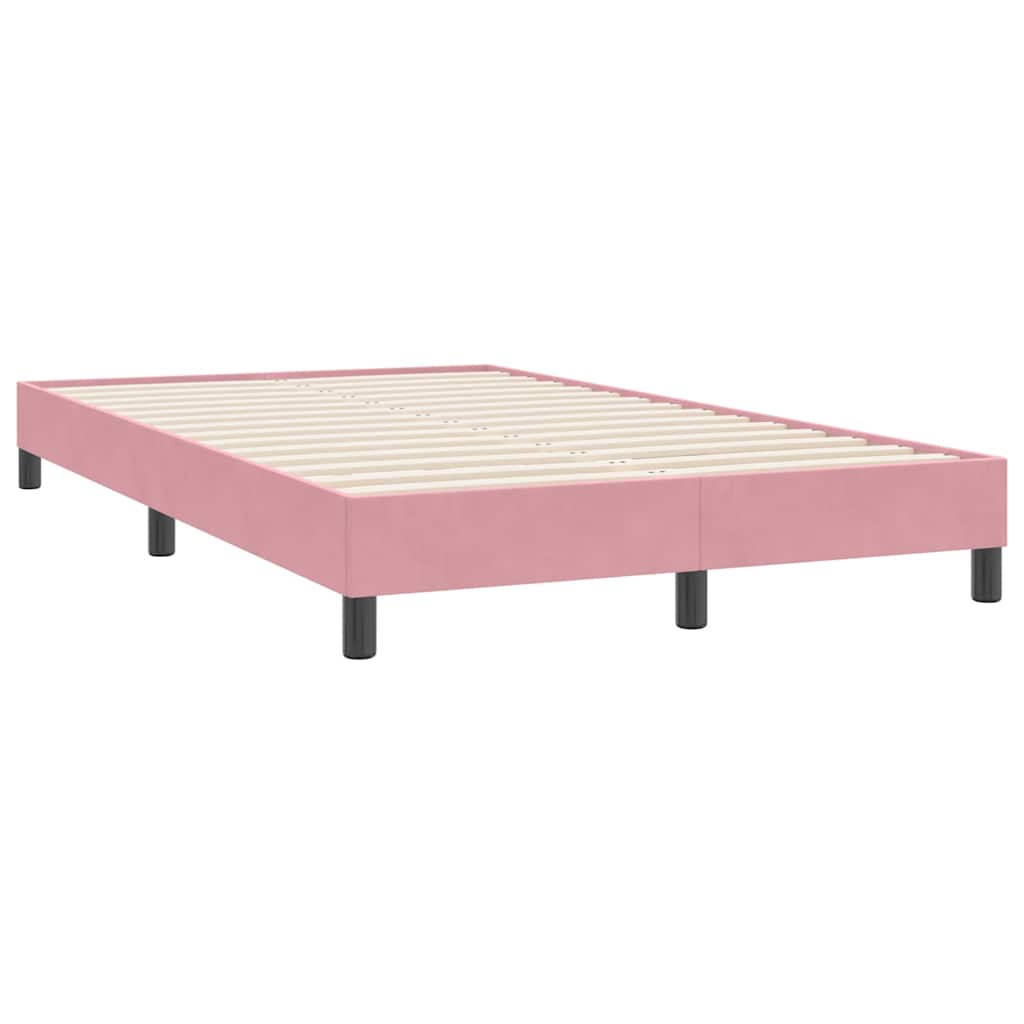 Box Spring Bed with Mattress Pink 120 x 220 cm Velvet