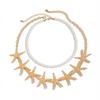 Vintage Frosted Starfish Pearl Double Layer Necklace