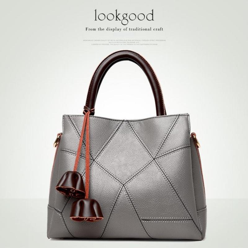Johnature Luxury Handbag Fashion Large Capacity Women Bag Soft Leather Casual Tote Solid Color Shouler Messenger Bags