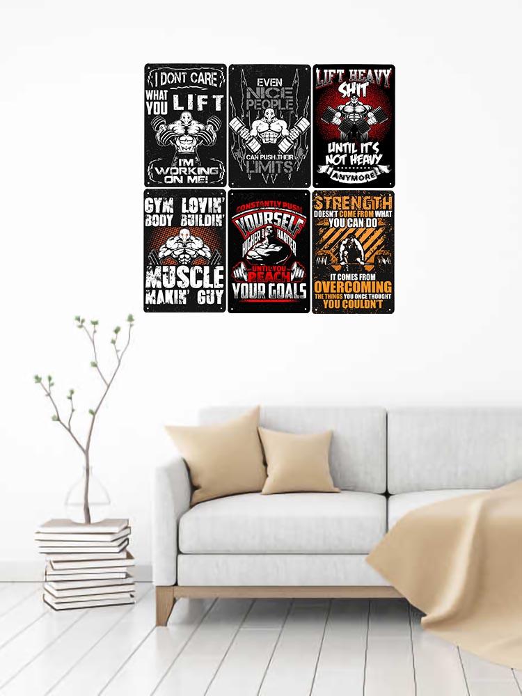GYM Signs Tin Painting Metal Vintage Plaque Decoration Metal Wall Art Sportsman Retro Poster Iron Plate Home Decor 20x30cm