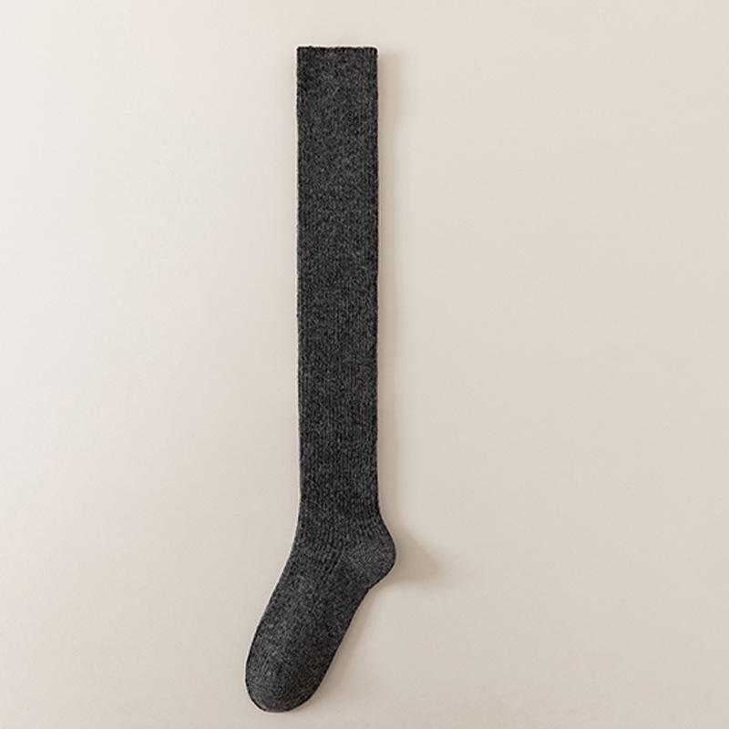 Women's Warm Wool Blend Knee-High and Mid-Calf Socks - Thick, Soft, Pure Coffee Color for Autumn and Winter