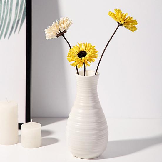 Blumenvase Hohe Haltbarkeit Geometrisches Design Glatte Kante Anti-Rutsch-Boden Bruchsicher Umweltfreundlich Blumenbehälter Tischvase Dekoration Haushaltswaren