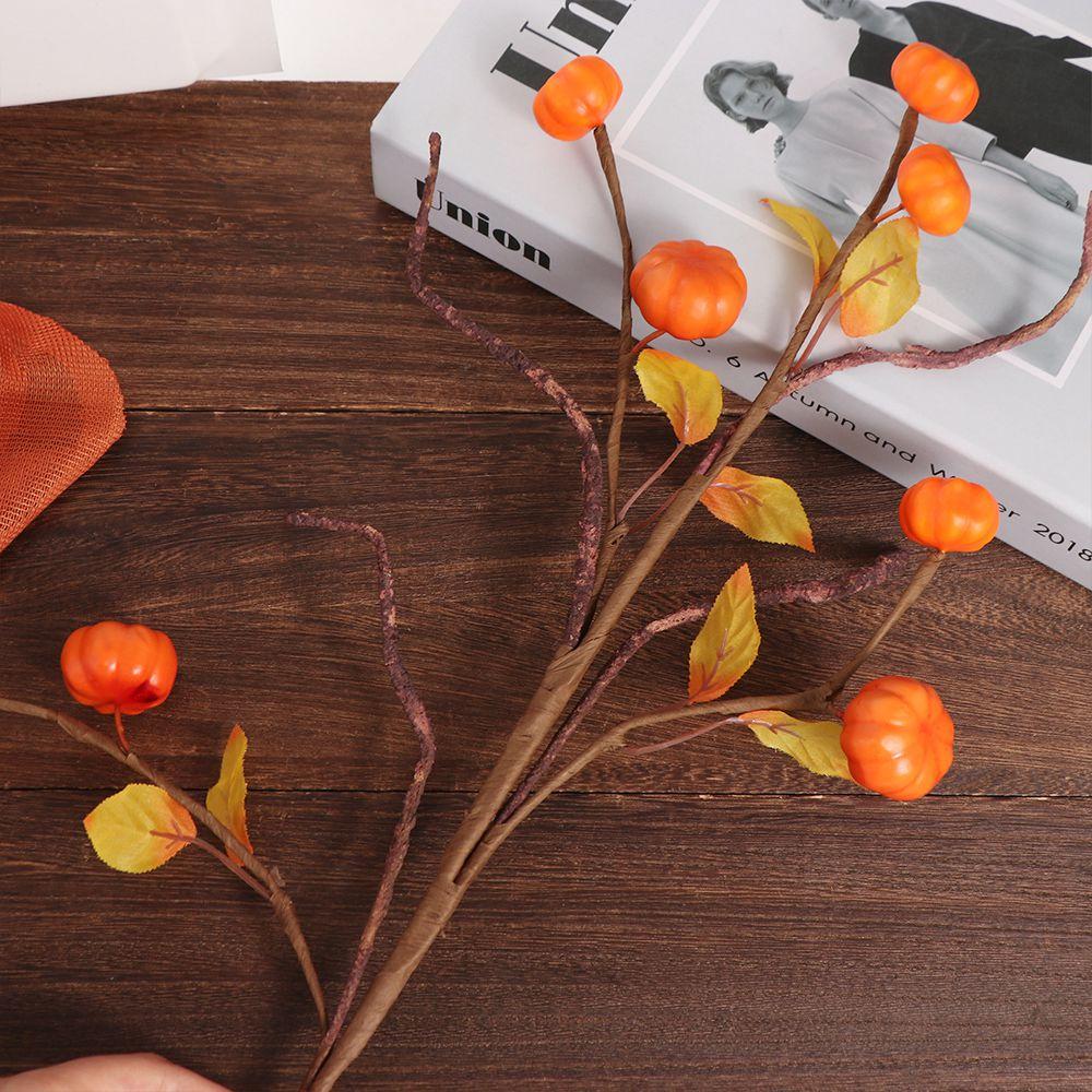 Real Touch Artificial Pumpkin Branches DIY Bouquets Fake Pumpkin Stems  Office Hotel Decor