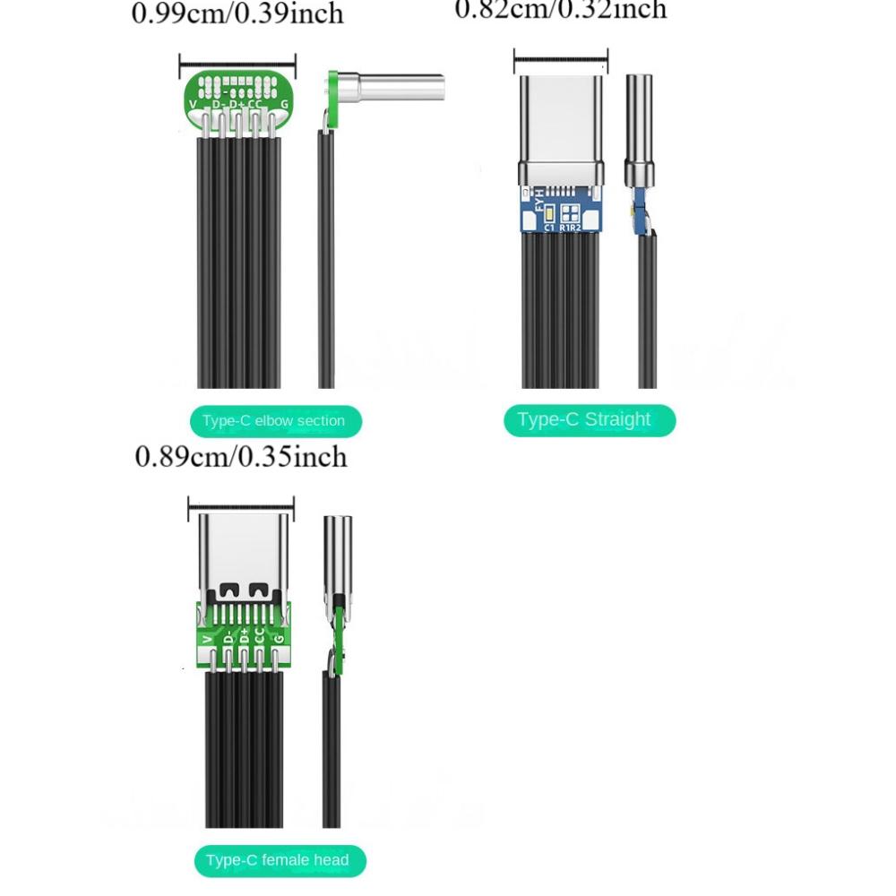 Double Headed Fast Charging Data Cord Anti Oxidation Type C To USB C Flat Cable  Quick Charge