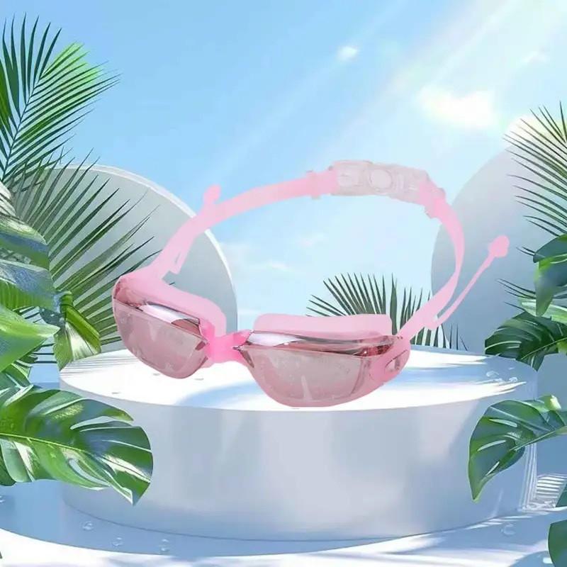 Anti-Fog Polycarbonate Swim Goggles Adults Waterproof Small Frame Electroplated Pool Eyewear