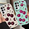 Weiche Handyhülle für Samsung Galaxy A25 S23 Plus S24 A26 S20 FE S22 Ultra S25 S21 A24 A54 A35 A55 A36 A34 Frucht Kirsche