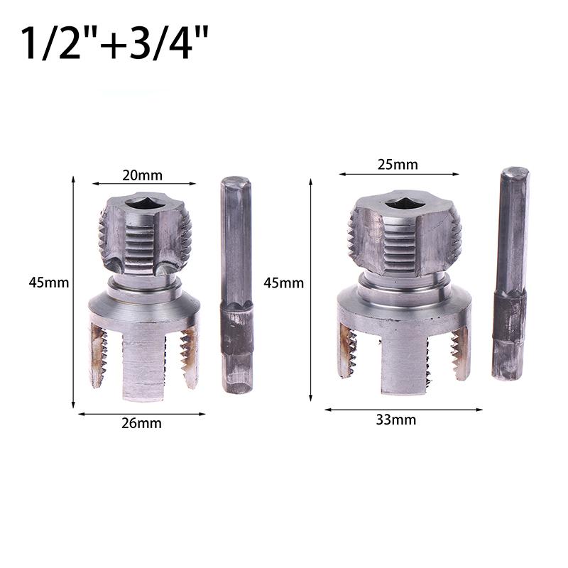 1/2" 3/4" Ppr Threader Integrated Internal External Pipe Threading Tool Electric Drill Compatible Pvc Pipe Threader Kit