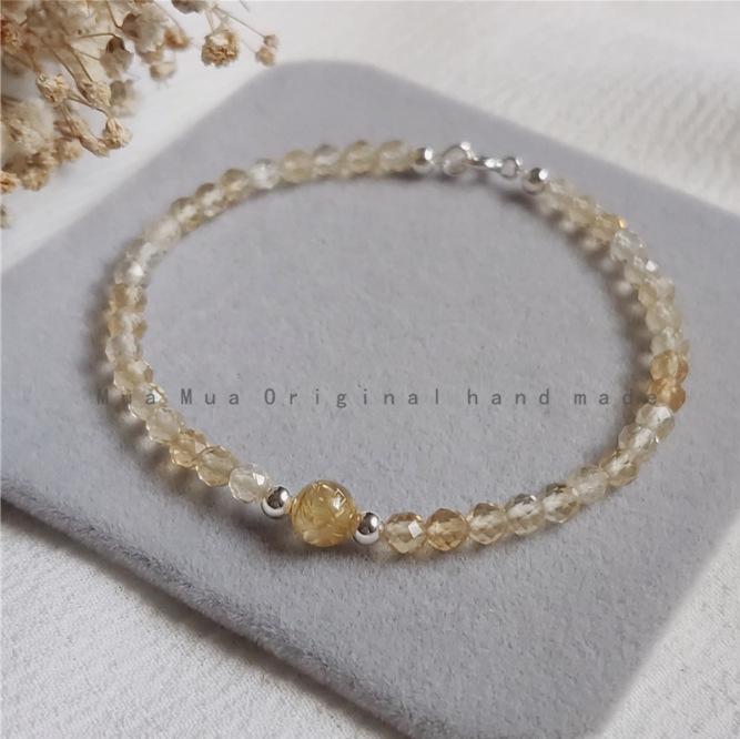 

Браслет с цитрином и жемчугом, камень ноября: Наполнение золотом 14 карат, Элегантный женский дизайн