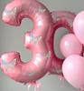 Pink Butterfly Number Balloon, 3D Stereoscopic Butterfly Number 0-9 Used for Anniversary Birthday Party Photography