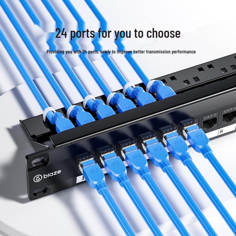 

BIYAOZI Cat6 24-Port Punch-Free RJ45 Patch Panel 24-Port