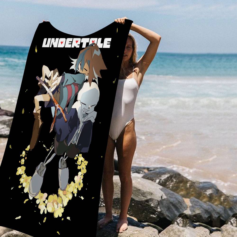 Hot Video Game U-Undertale Microfiber Printed Beach Towel Mountain Climbing Yoga Beach Swimming Running Absorbent Soft Towel