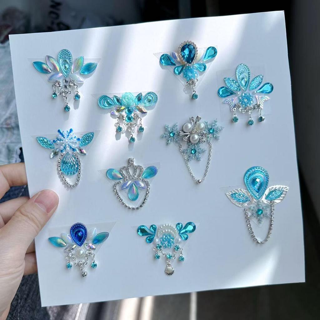 Princess Makeup Tassel Stickers – Kids' Ancient Costume Eyebrow Decorations for Stage Performances