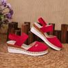 Cross-Border Plus Size 2025 Backless Wedge Sandals: Lightweight, Rope Braid, Closed Toe, Elastic Band, Thick Sole Women's Shoes.