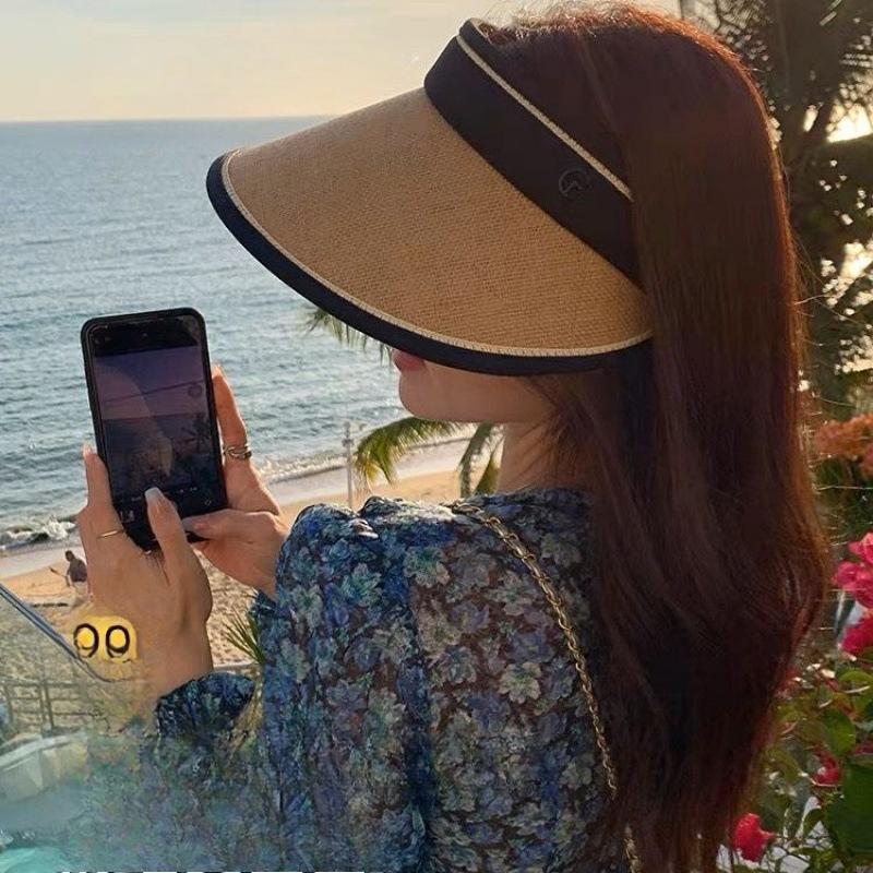 1PC Sun Hat Children Empty Top Hat Folding Summer New Sun Hat Sun Hat Foreign Gas UV Protection Vinyl Eaves