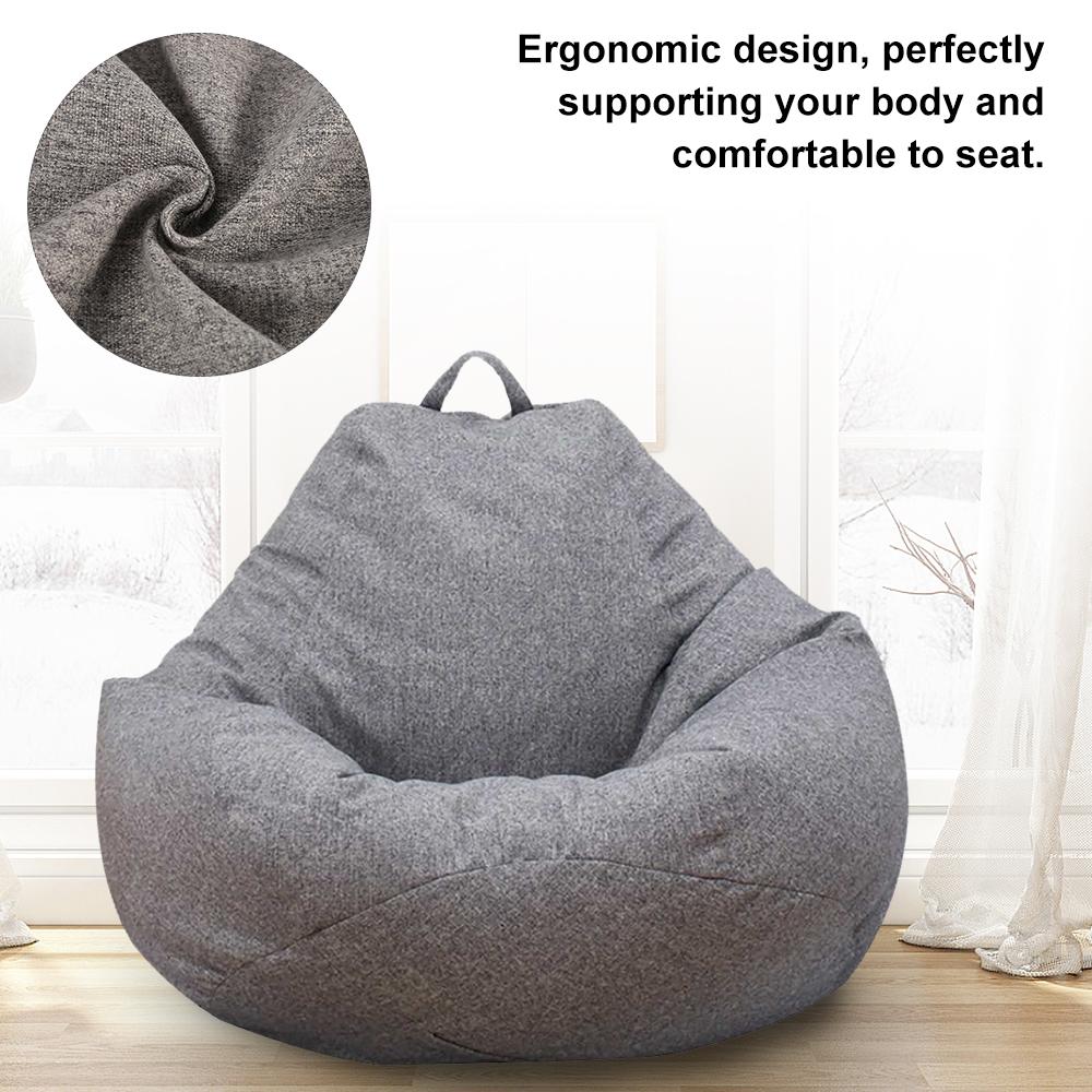 Lazy Sofas Cover Chair Covers Without Filler Linen Cloth Lounger Seat Bean Bag Pouf Puff Couch Cover for Home Garden Living Room