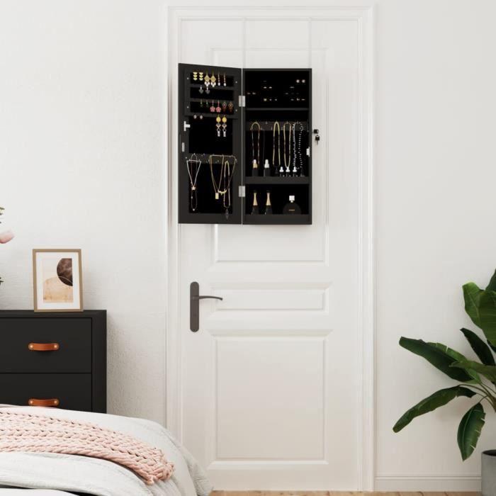 VidaXL Armoire à bijoux avec miroir murale noir 30x8,5x67 cm 353209