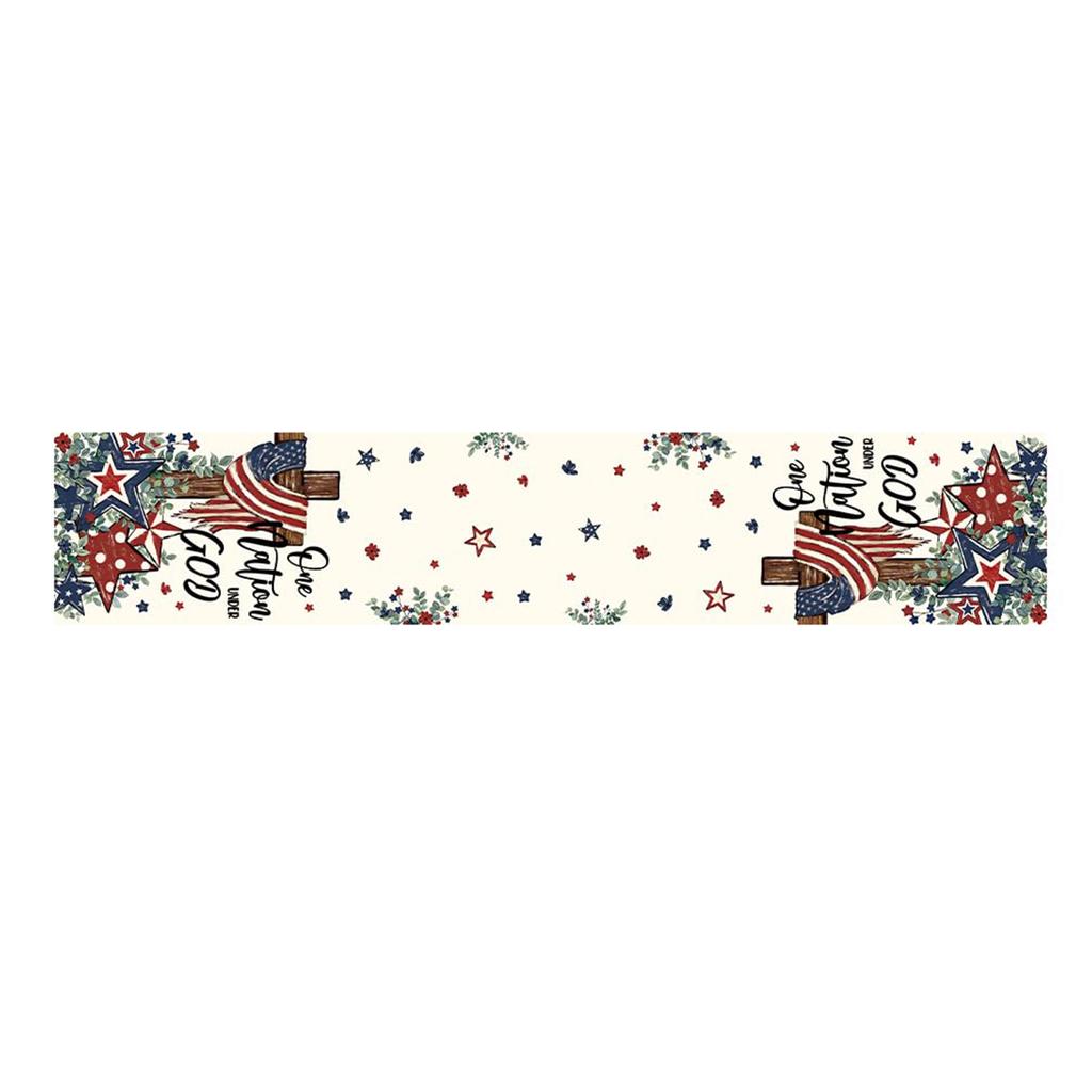6. US 0th Anniversary Kitchen Decor Table Runner, US Independence Day Premium Tablecloth
