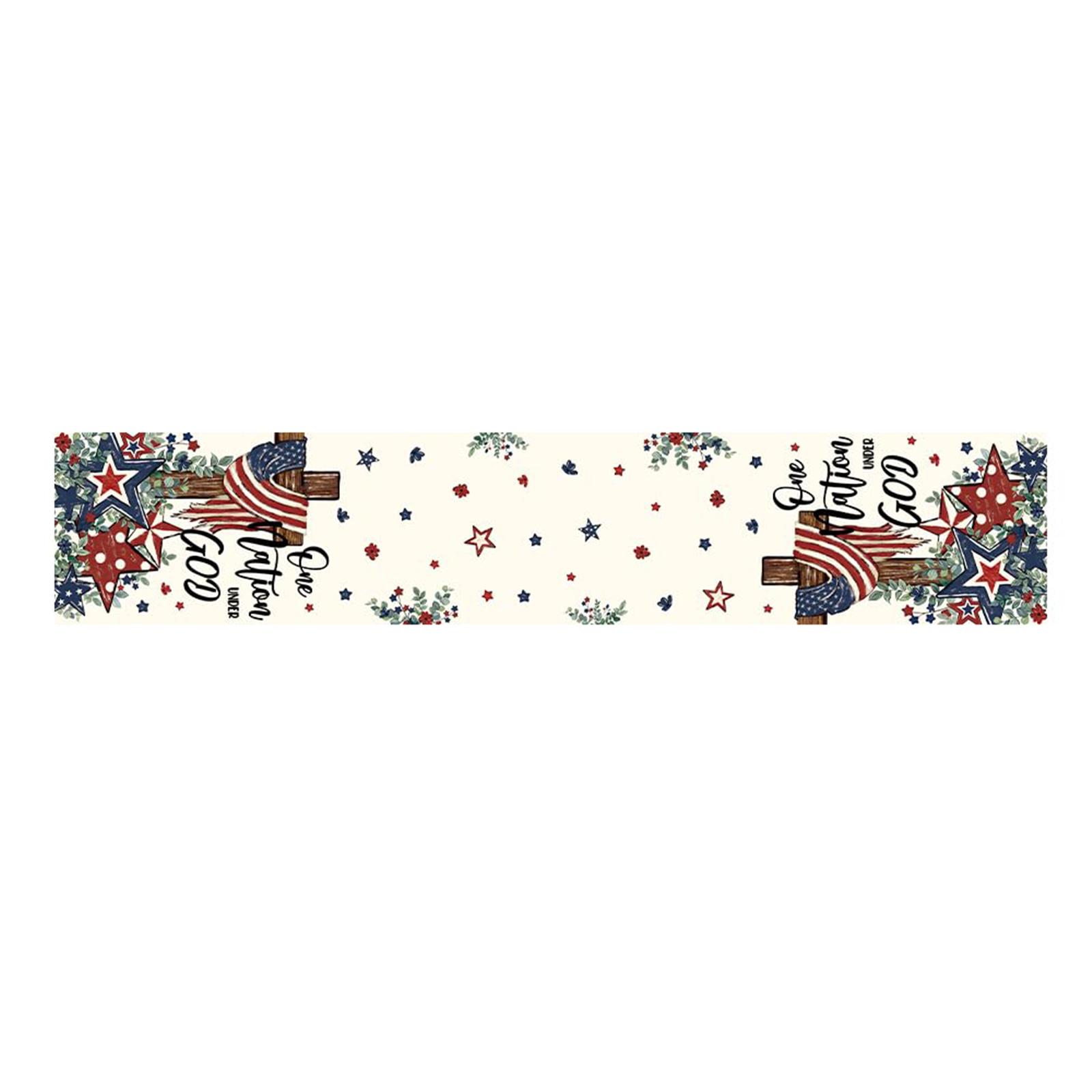 

6. US 0th Anniversary Kitchen Decor Table Runner, US Independence Day Premium Tablecloth One Size жовтий