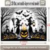 Party Backdrop Halloween Flat Banners Pumpkin Witches Bats Graveyard Celebrations Wedding Celebration Photo Booth Front Door Decor