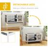 Wooden Rabbit Hutch, Guinea Pig Cage, with Removable Tray, Openable Roof, Grey