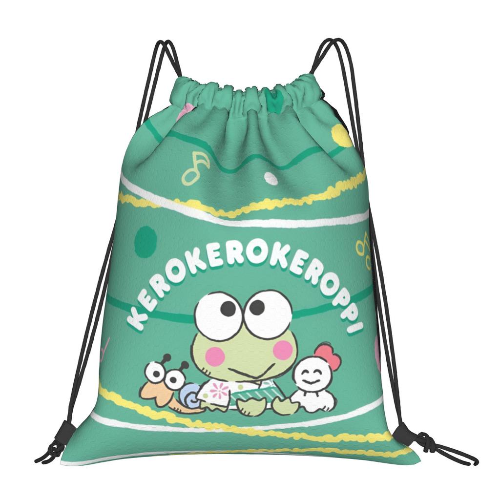 Custom K-KeroKeroKeroppies Drawstring Bags Men Women Foldable Sports Gym Sackpack Frog Cartoon Shopping Storage Backpacks