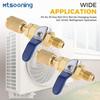 Mtsooning Air Conditioner Ball Valve 1/4" SAE Adapter Straight Refrigerant Valve Replacement for R134a R22 R12 R410a Charging Hoses A/C HVAC