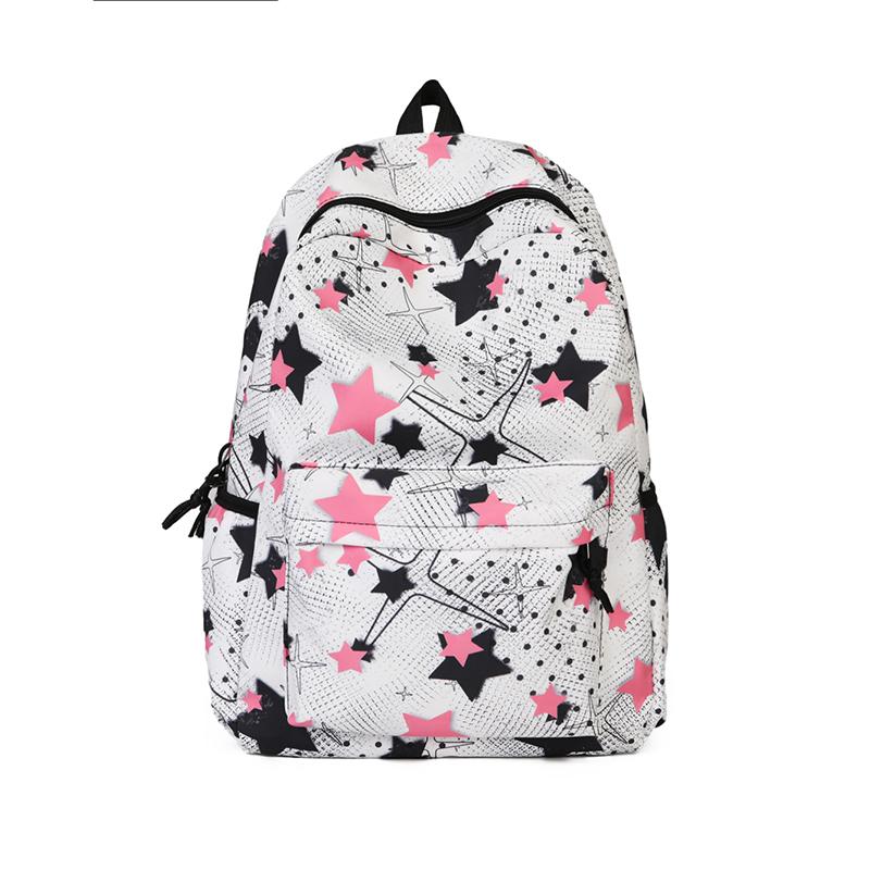 Schulrucksack für Studenten mit Sternenprint, Batik-Rucksack, große Kapazität, Graffiti-Campus-Rucksack