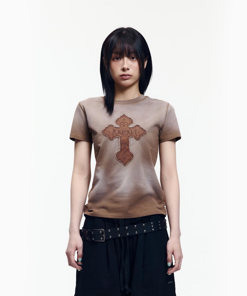 AAKAM Dust Fade Cros2 Half Top (Brown)